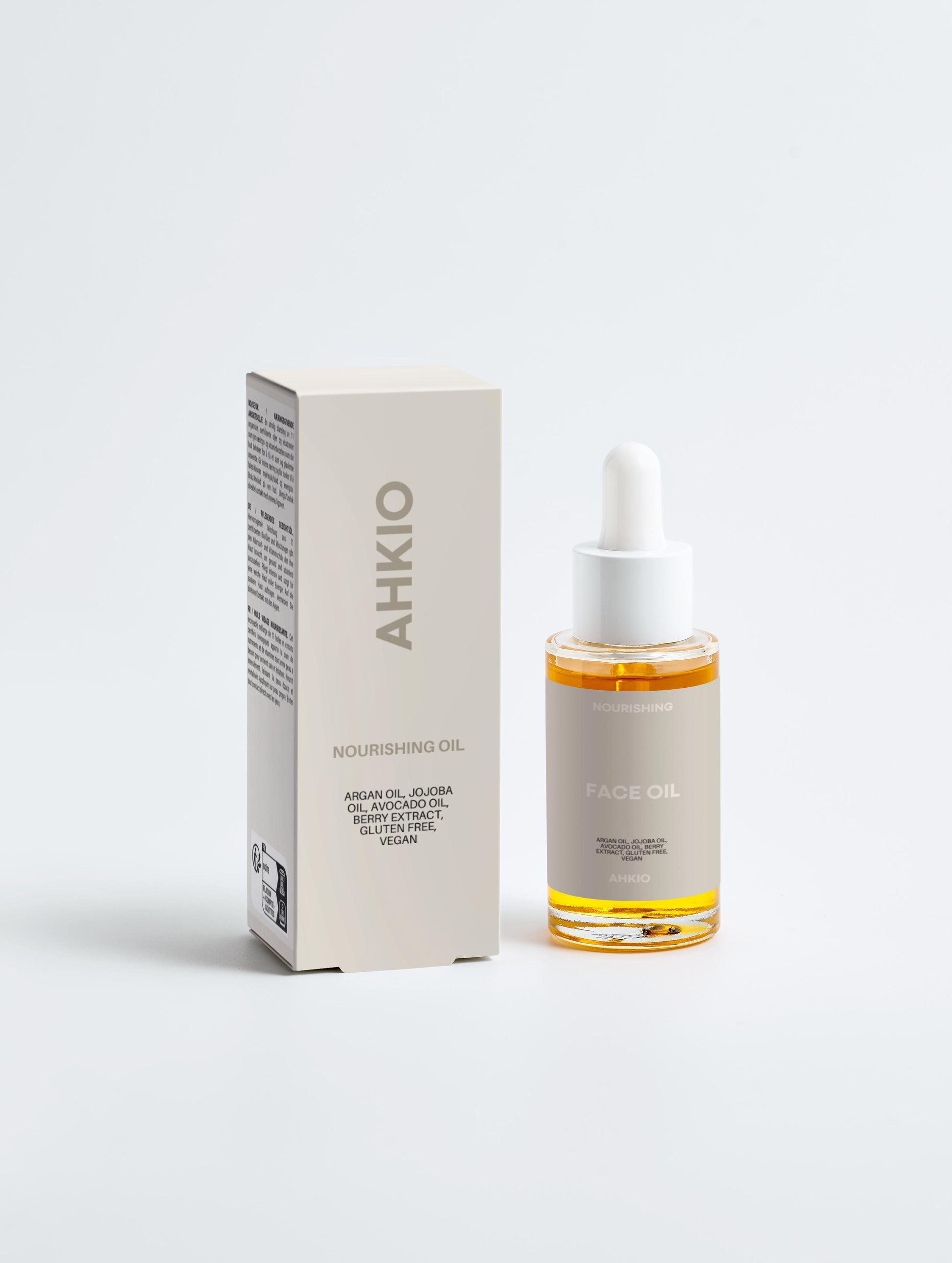 Box and bottle of the nourishing face oil