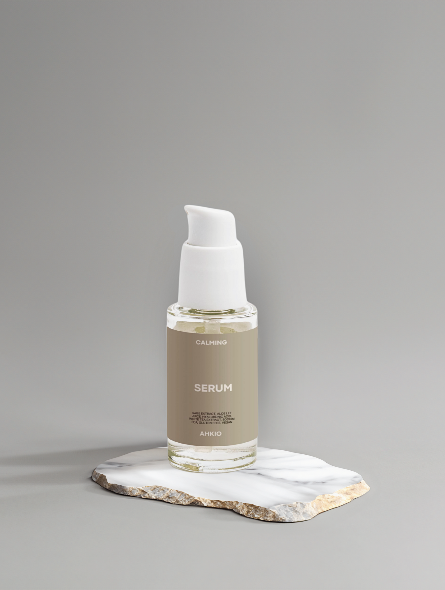 bottle calming serum from ahkio brand, hydrating serum and calm the skin