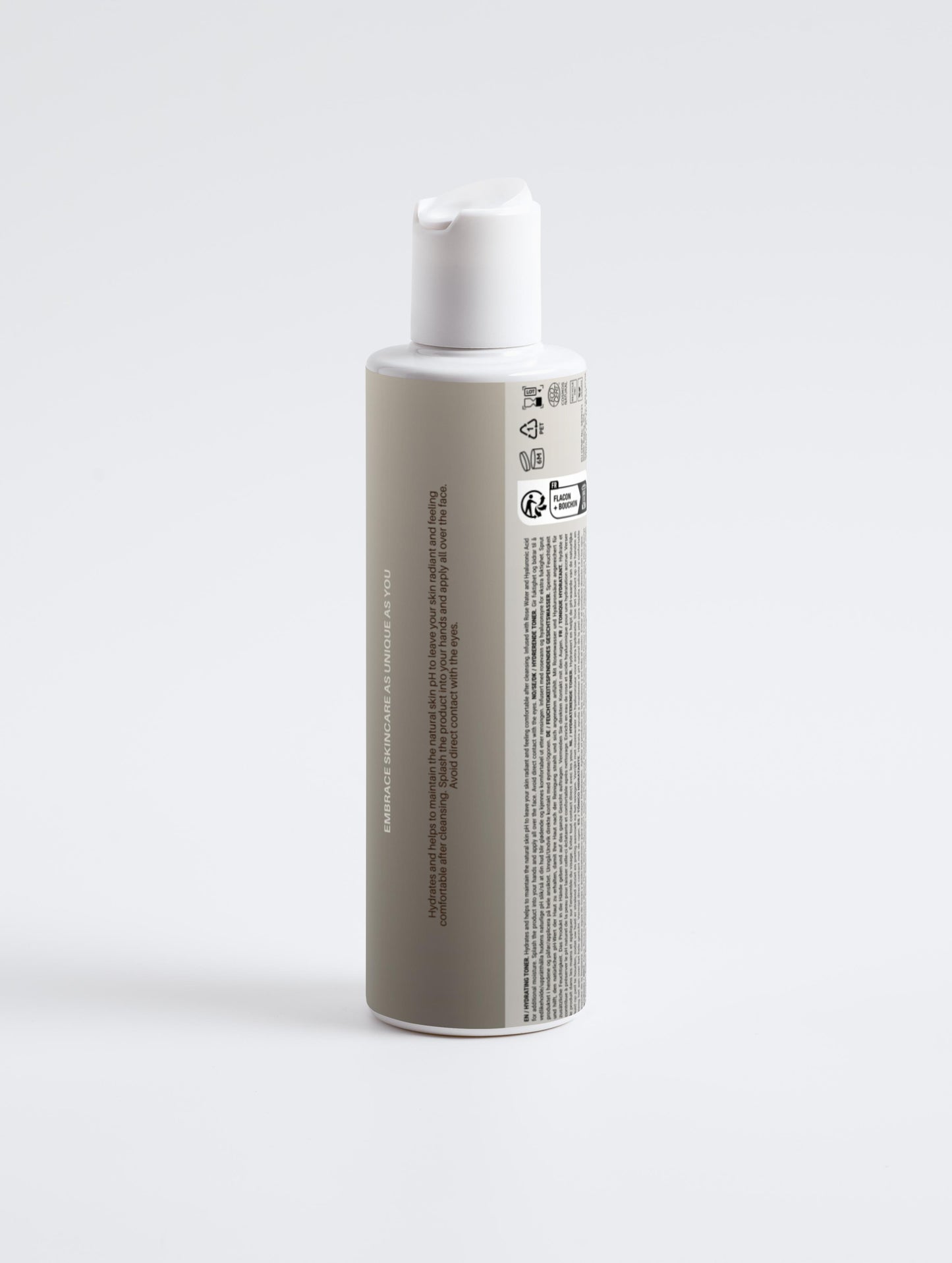 Back of the bottle of the Ahkio hydrating toner